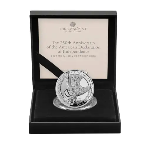 2026 1oz Great Britain 250th Ann. of American Declaration of Independence .999 Silver Proof Coin  (3)