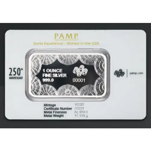 2026 1oz PAMP 250th Anniversary of the USA .999 Silver Bar in Assay (2)