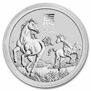 2026 2oz Australia Perth Mint Lunar Series III: Year of the Horse .9999 Silver Coin (5)