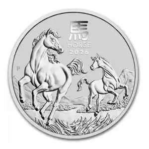 2026 2oz Australia Perth Mint Lunar Series III: Year of the Horse .9999 Silver Coin (BU)