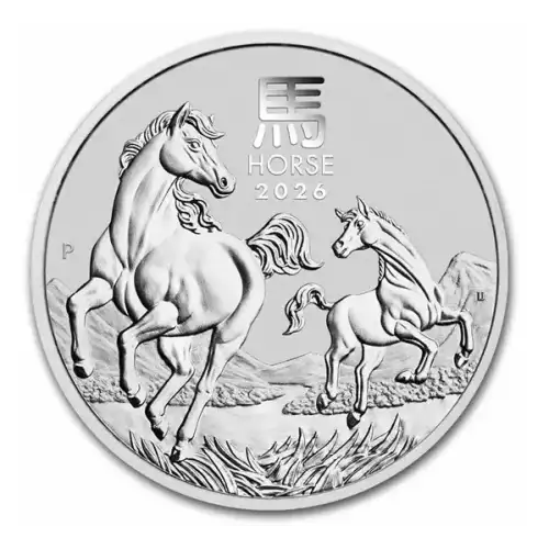 2026 2oz Australia Perth Mint Lunar Series III: Year of the Horse .9999 Silver Coin (BU)