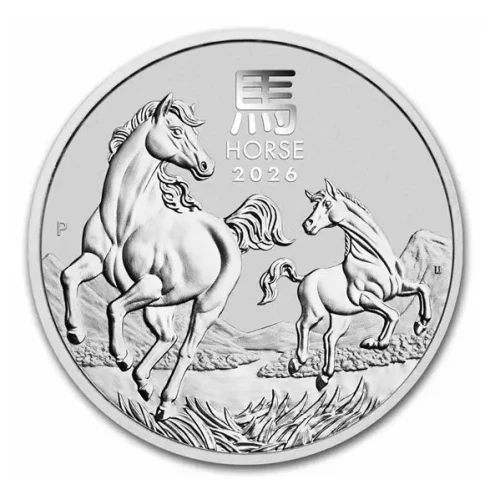 2026 2oz Australia Perth Mint Lunar Series III: Year of the Horse .9999 Silver Coin (BU)