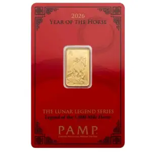 2026 5 gram PAMP Suisse The Lunar Legend Series - Legend of the 1,000 Mile Horse .9999 Gold Bar in Assay (3)