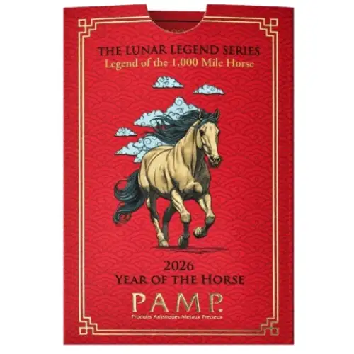 2026 5 gram PAMP Suisse The Lunar Legend Series - Legend of the 1,000 Mile Horse .9999 Gold Bar in Assay (5)