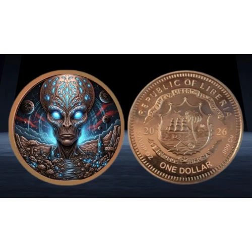 2026 5 oz Liberia The Starborn Watcher .999 Copper Coin in Capsule