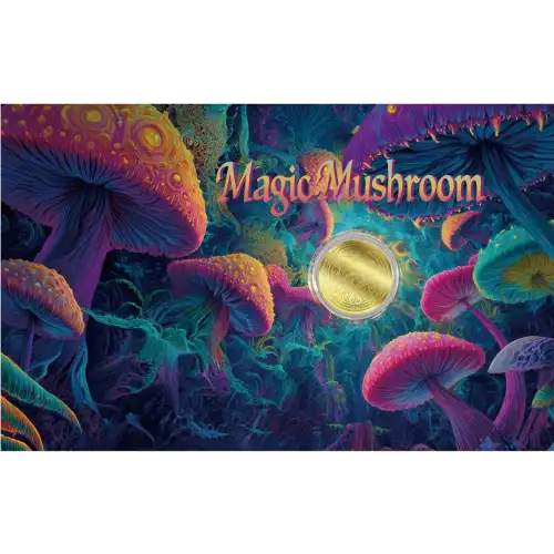 2026 Liberia Magic Mushroom 1/1000 oz .9999 Gold Coin in Card