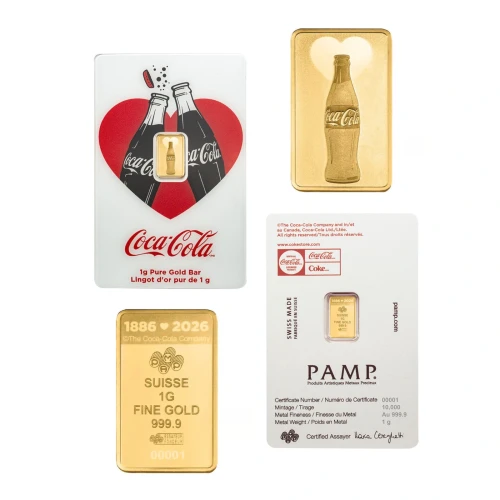 2026 PAMP Coca Cola Valentine 1g .9999 Gold Bar  (2)
