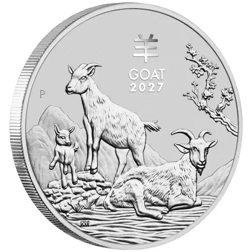2027 1oz Australia Perth Mint Lunar Series III: Year of the Goat .9999 Silver Coin
