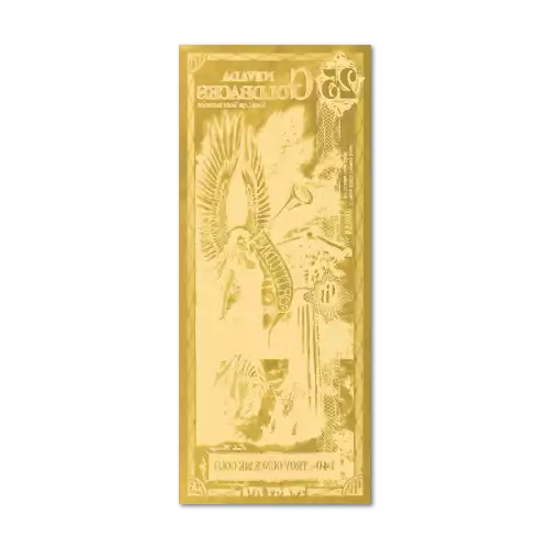 25 Nevada GoldBack Note 1/40th oz .999 Gold