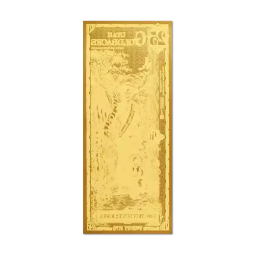 25 Utah GoldBack Note 1/40th oz .999 Gold