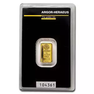 2g Heraeus .9999 Gold Kinebar in Assay