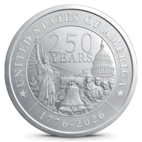2oz Golden State Mint 250th Anniversary .999 Silver Round