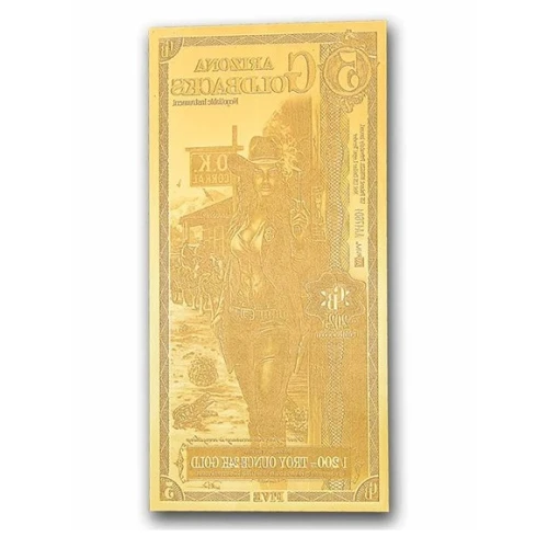 5 Arizona GoldBack Note 1/200th oz .999 Gold (3)