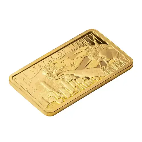 5 gram Pamp Suisse America the Free Statue of Liberty .9999 Gold Bar
