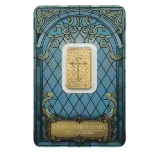 5 gram PAMP Suisse Christian Cross .9999 Gold Proof-like Bar in Assay