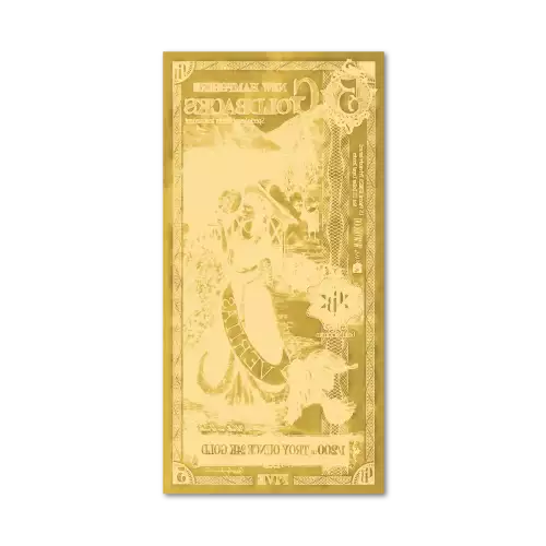 5 New Hampshire GoldBack Note 1/200th oz .999 Gold