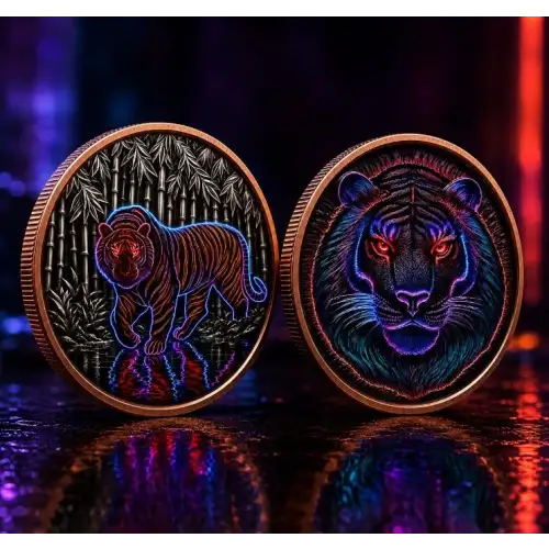 5 oz TigerPunk High Relief Colorized .999 Copper Round - Bullion