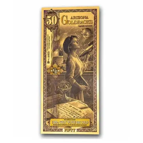 50 Arizona GoldBack Note 1/20th oz .999 Gold (2)