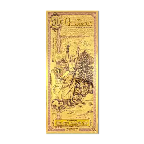 50 Utah GoldBack Note 1/20th oz .999 Gold (2)