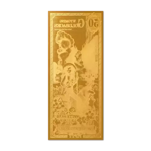 50 Wyoming GoldBack Note 1/20th oz .999 Gold (2)