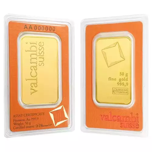 50g Valcambi Minted Gold Bar (In Assay) (2)