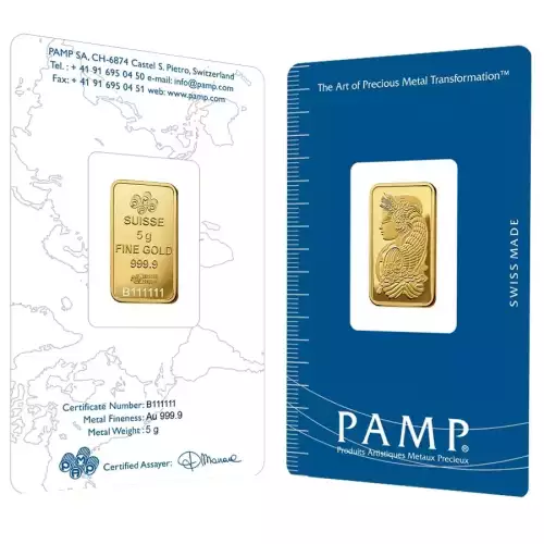 5g PAMP Fortuna .9999 Gold Bar in Assay (4)