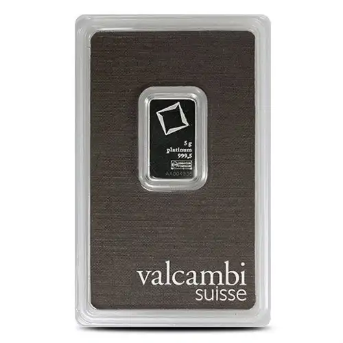 5g Valcambi Minted Platinum Bar in Assay