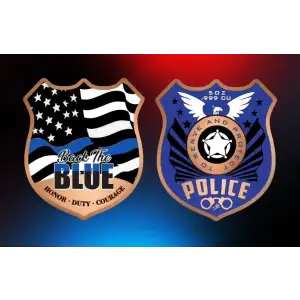 5oz Back The Blue Colorized Shaped .999 Copper in Capsule