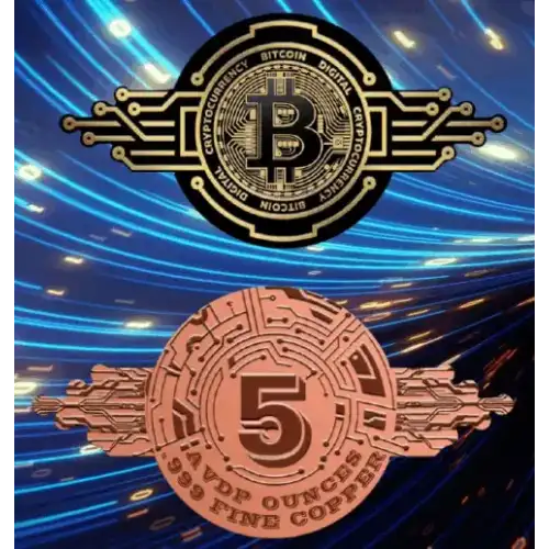 5oz Bitcoin Colorized Shaped .999 Copper in Capsule