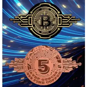 5oz Bitcoin Colorized Shaped .999 Copper in Capsule