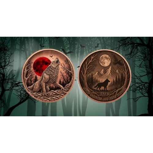 5oz Blood Moon Werewolf Colorized .999 Copper Round in Capsule (2)