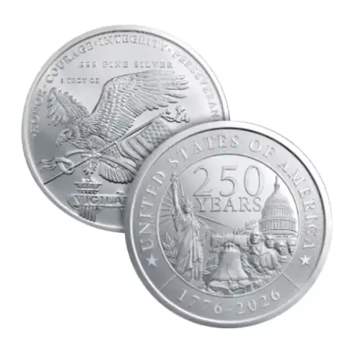 5oz Golden State Mint 250th Anniversary .999 Silver Round