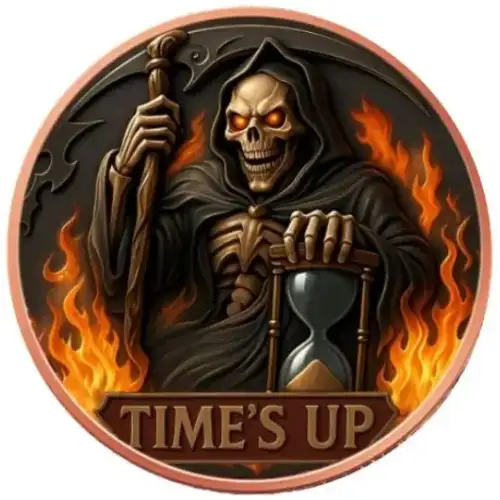 5oz Grim Reaper Time's Up Colorized .999 Copper Round in Capsule