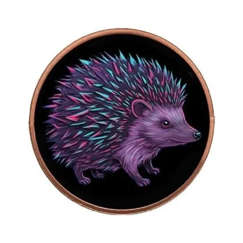 5oz Mystic Night Hedgehog Colorized .999 Copper Round in Capsule