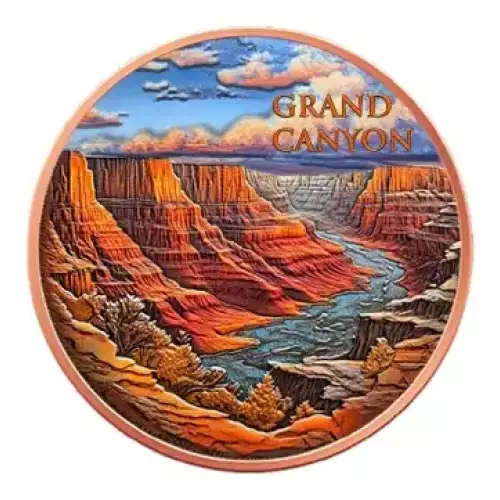 5oz Natural Wonders Series: Grand Canyon Colorized .999 Copper Round in Capsule (3)