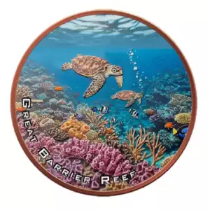 5oz Natural Wonders Series: Great Barrier Reef Colorized .999 Copper Round in Capsule (3)