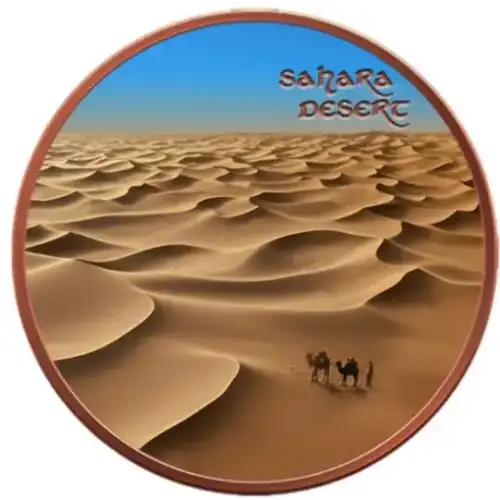5oz Natural Wonders Series: Sahara Desert Colorized .999 Copper Round in Capsule
