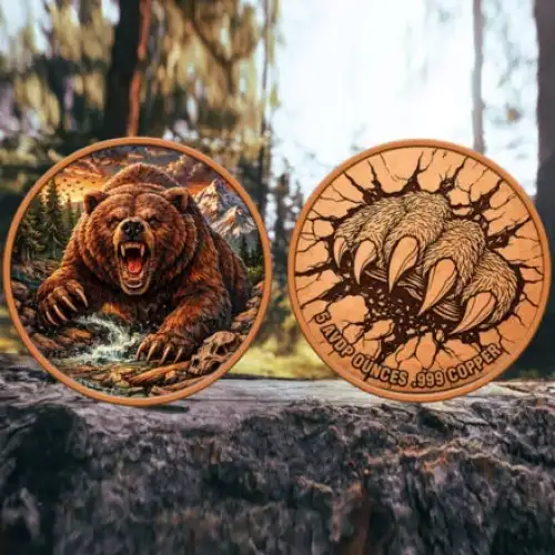 5oz Rage of the Wild Colorized .999 Copper Round in Capsule