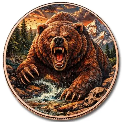 5oz Rage of the Wild Colorized .999 Copper Round in Capsule  (2)