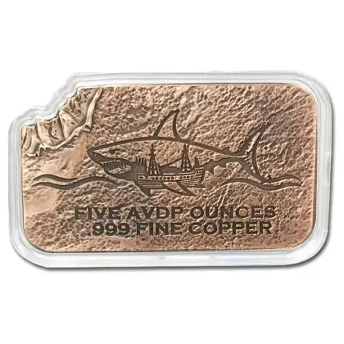 5oz Shark Bait Colorized .999 Copper Bar in Capsule (2)