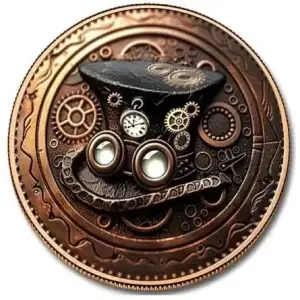 5oz Steampunk Visions Colorized .999 Copper Round in Capsule