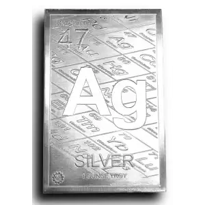 Periodic Table Ag 1 oz Silver Card Bar