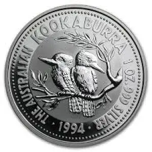 1994 1oz Australian Perth Mint Kookaburra .999 Silver Coin