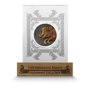 2025 2 oz Germania Beasts - Gullinbursti Ultra Double High Relief .9999 Silver Coin w/ Display & COA (3)