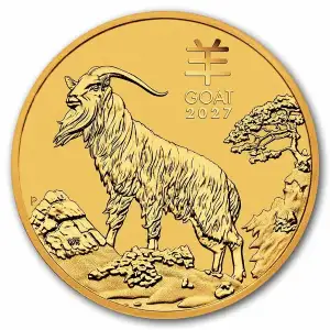 2027 1/10oz Australia Perth Mint Lunar Series III: Year of the Goat .9999 Gold Coin