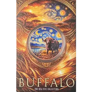 2026 1oz Africa Big 5 Starry Night Fusion Buffalo .999 Colorized Copper Round  (2)