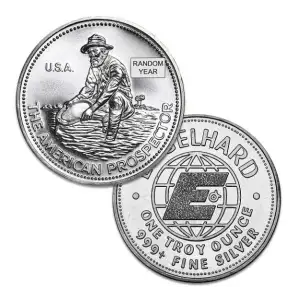 Any Year 1oz Engelhard Silver Prospector Round (Our Choice)