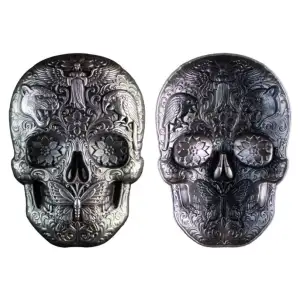 2oz South Korea Today Mint Calavera de Plata .999 Silver High Relief Antique Stacker