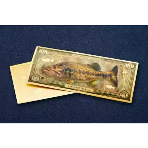 100mg Aurum Largemouth Bass 24k Gold Foil Note