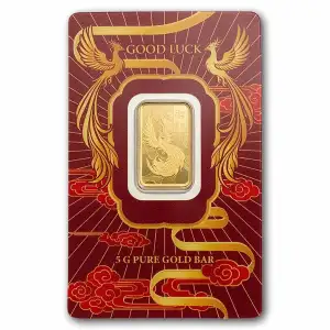 2026 5 gram PAMP Suisse Good Luck Pheonix .9999 Gold Bar in Assay